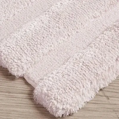 17"x24" Tufted Pearl Channel Solid Bath Rug Blush