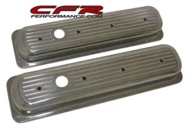 1987-97 CHEVY 5.0L & 5.7L SHORT POLISHED ALUMINUM CENTER BOLT VALVE COVERS - BALL MILLED