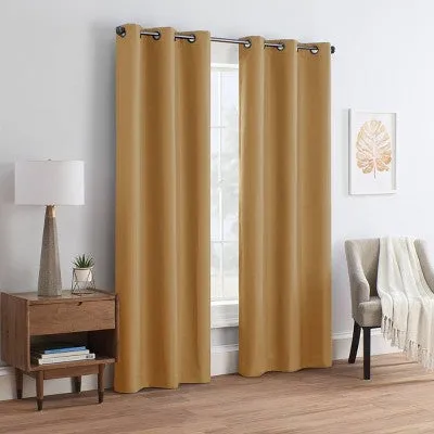 1pc 40"x108" Blackout Celeste Draft Stopper Curtain Panel Mustard - Eclipse