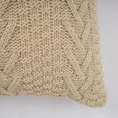 20"x20" Oversize Chunky Sweater Knit Square Throw Pillow Neutral - Evergrace