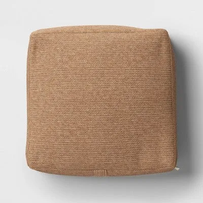 24"x24" Outdoor Patio Floor Cushion Knit Olefin Tan - Threshold