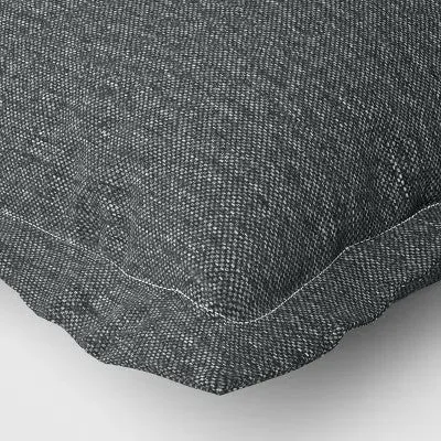 26"x25" Solid Woven Outdoor Deep Seat Back Cushion Charcoal - Threshold