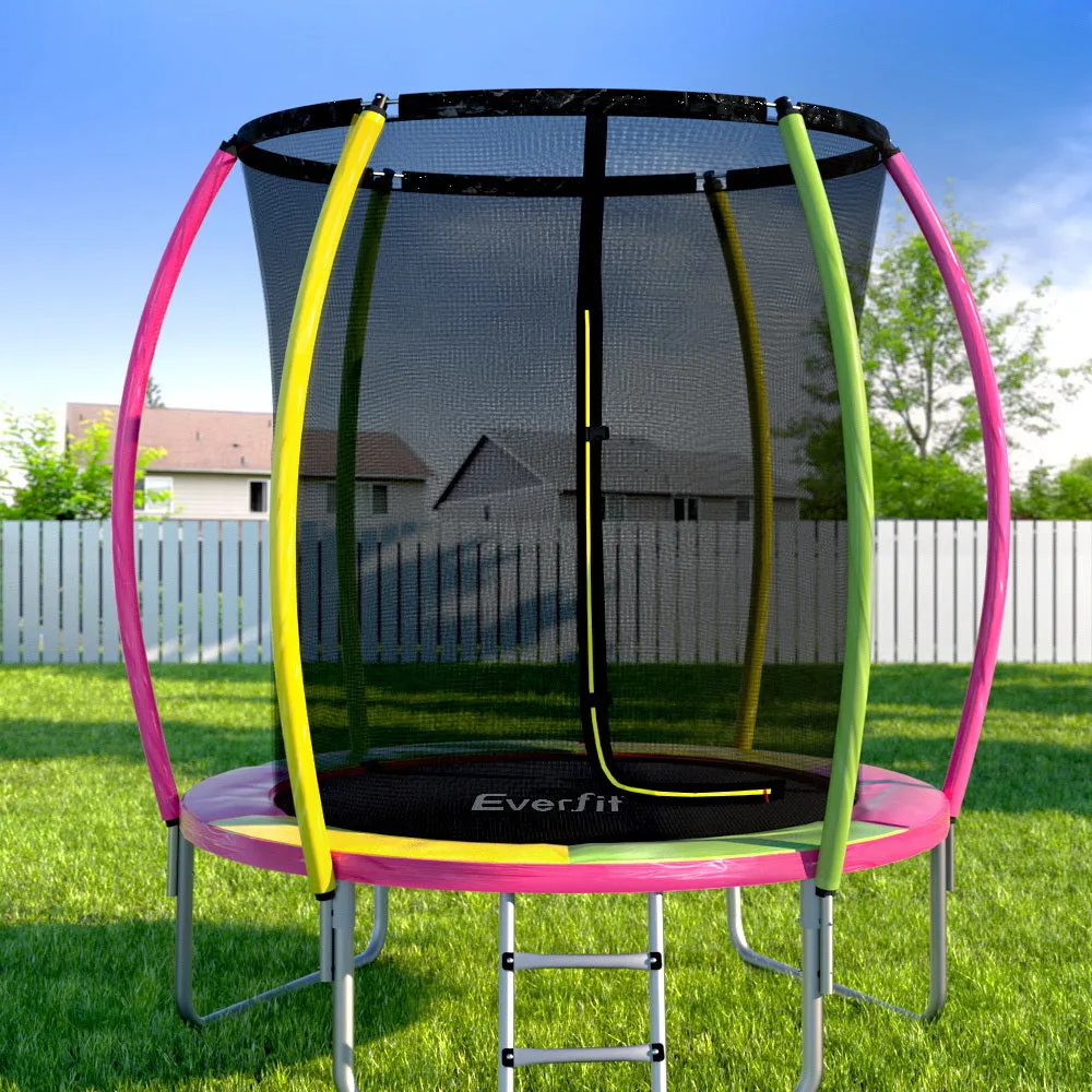 6FT Kids Trampoline w/ Safety Net, UV Mat & Ladder - Everfit