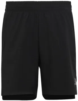 Adidas Junior Aeroready 3 Stripes Woven Short Black Reflective Silver