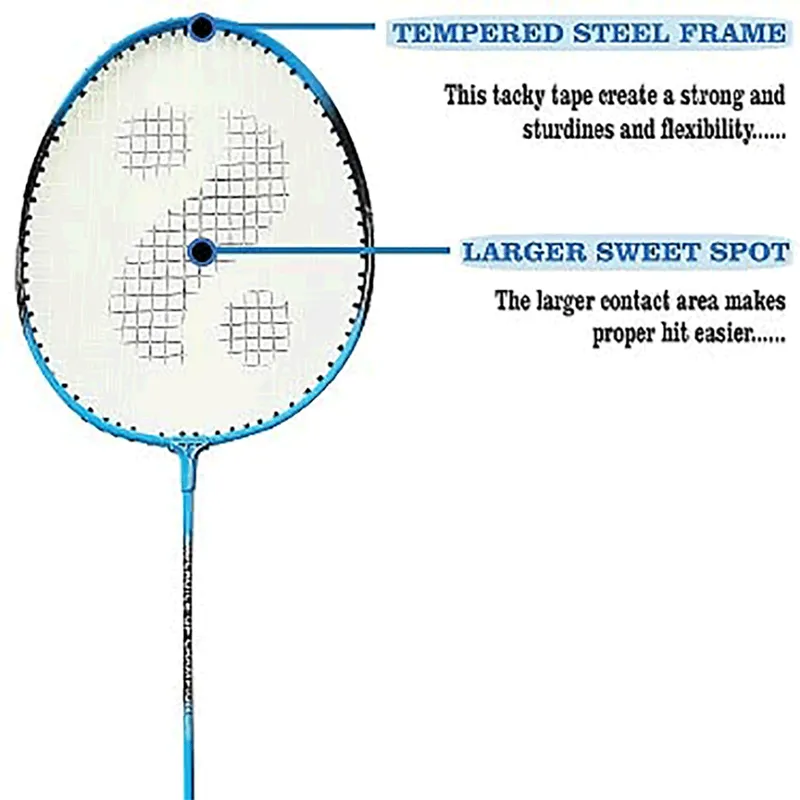 Aluminum Blend Badminton Racket Set (2 Badminton Racquet ,2 Shuttlecocks ,1 Badminton Full Cover) | Assorted Colours