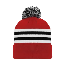 Athletic Knit (AK) A1830A-304 Adult Chicago Red Hockey Toque/Beanie