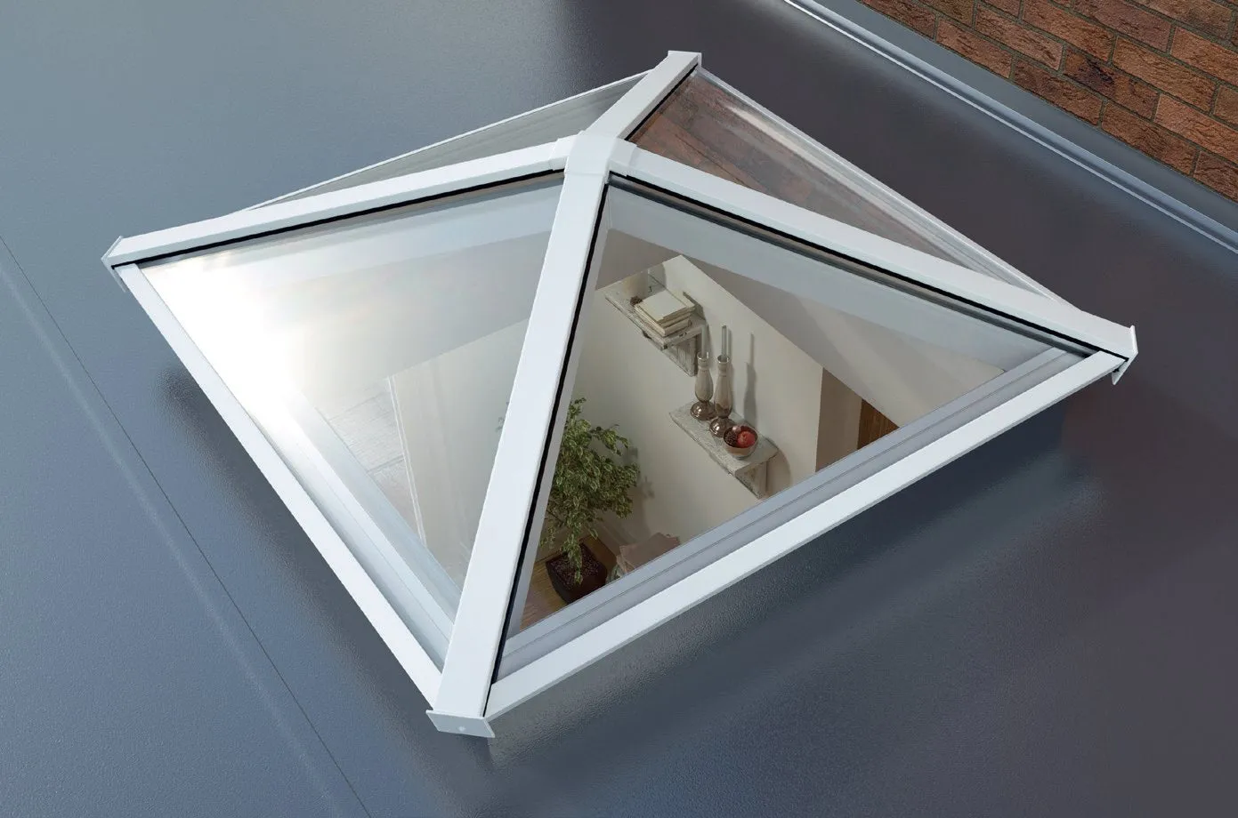 Atlas Square Lantern Rooflight (White)