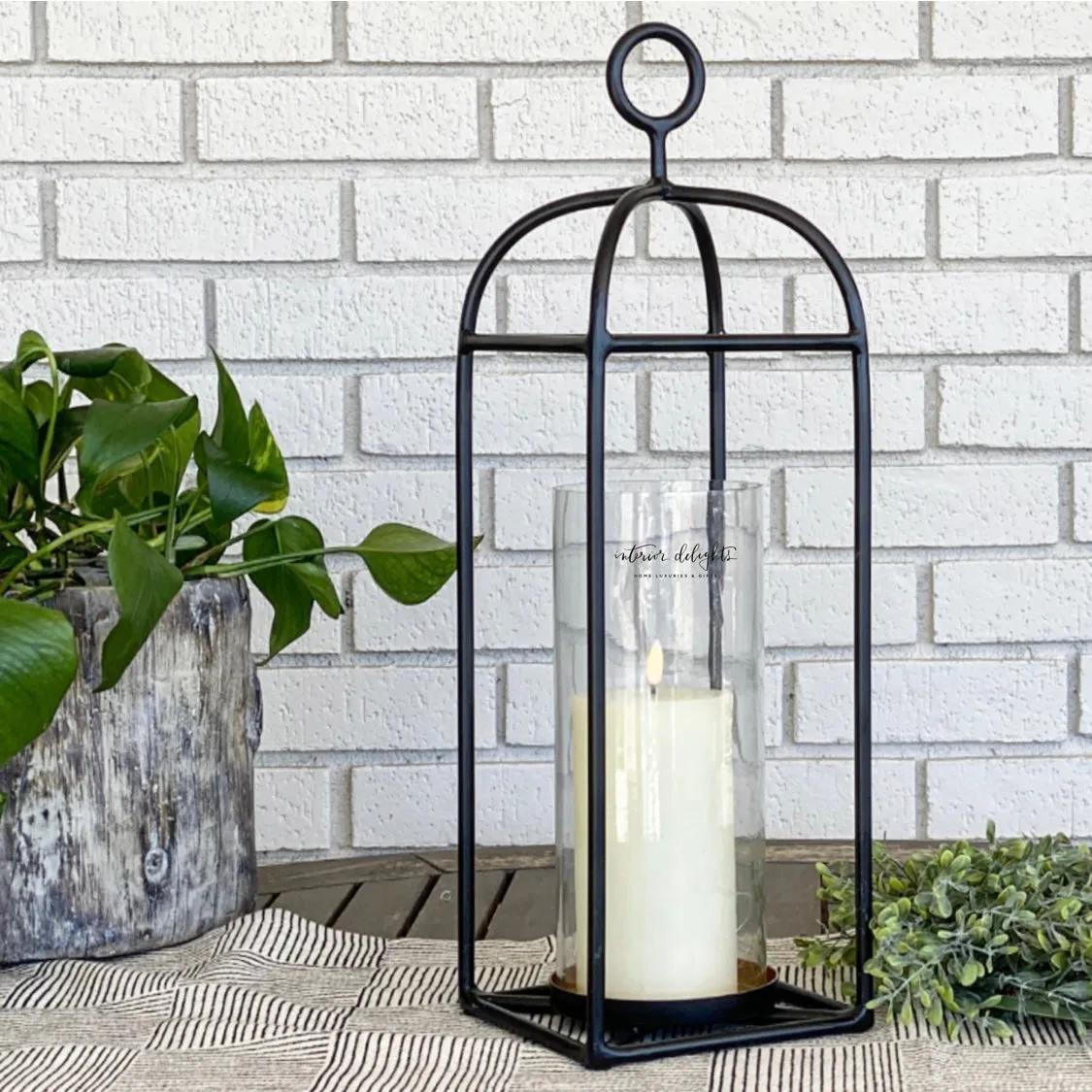 Black Rectangular Outdoor Lantern:  Choose from in 27" or 19"