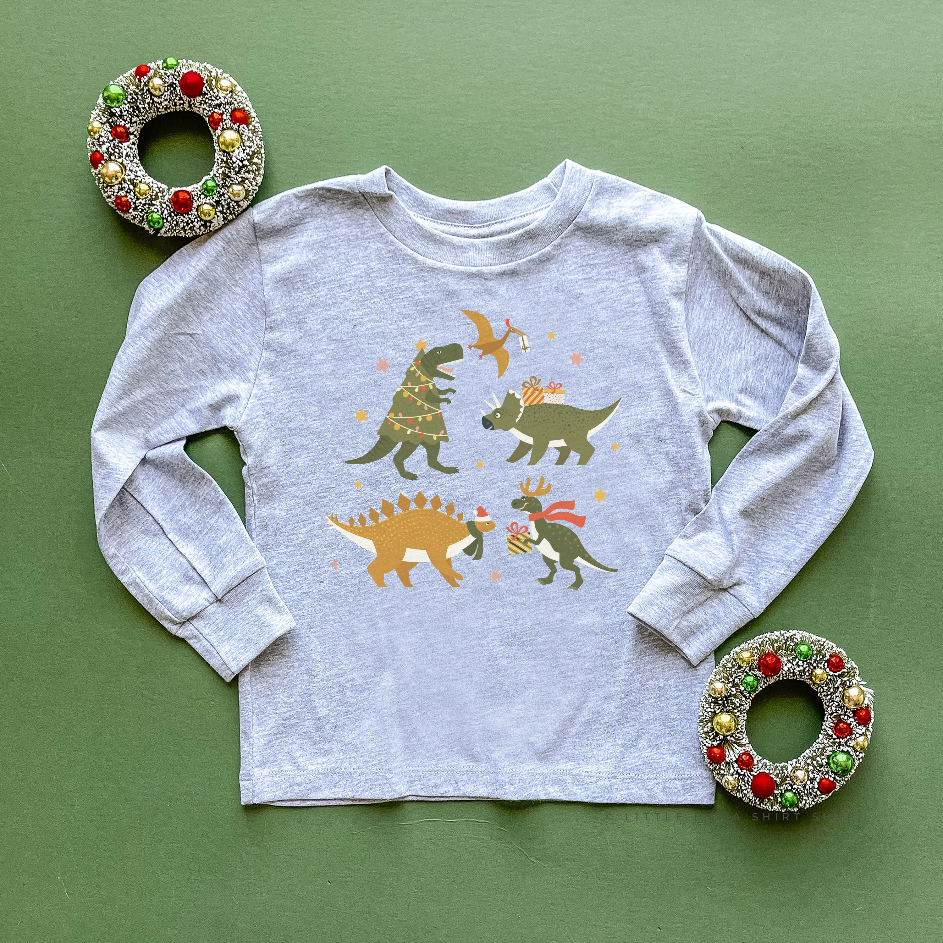 Christmas Dinosaurs - Child LONG SLEEVE Tee