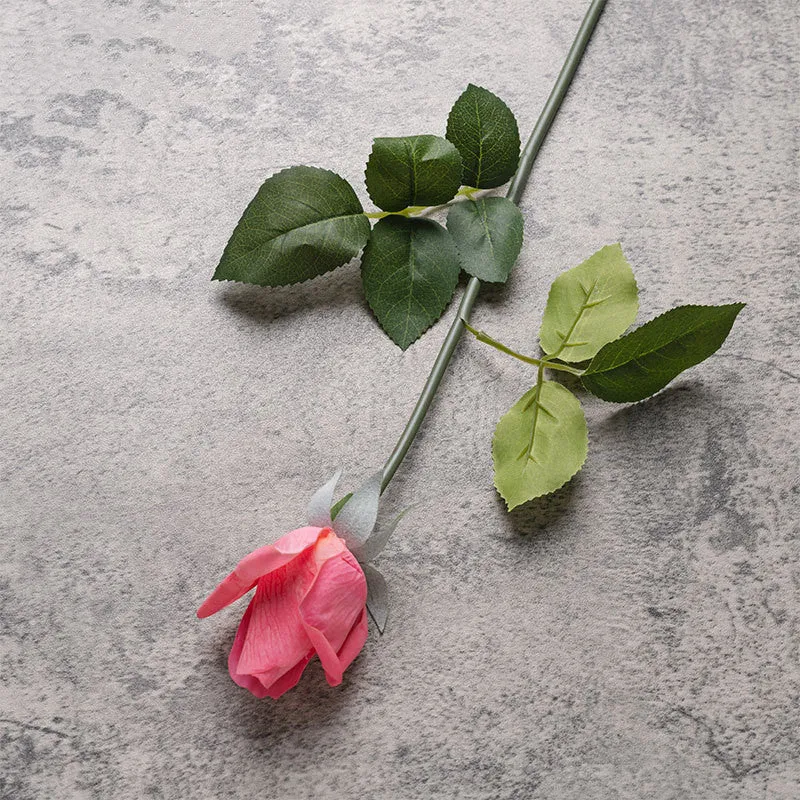 Clearance Bulk 22" Rose Bud Real Touch Stems Lifelike Artificial Rose Flowers Wholesale