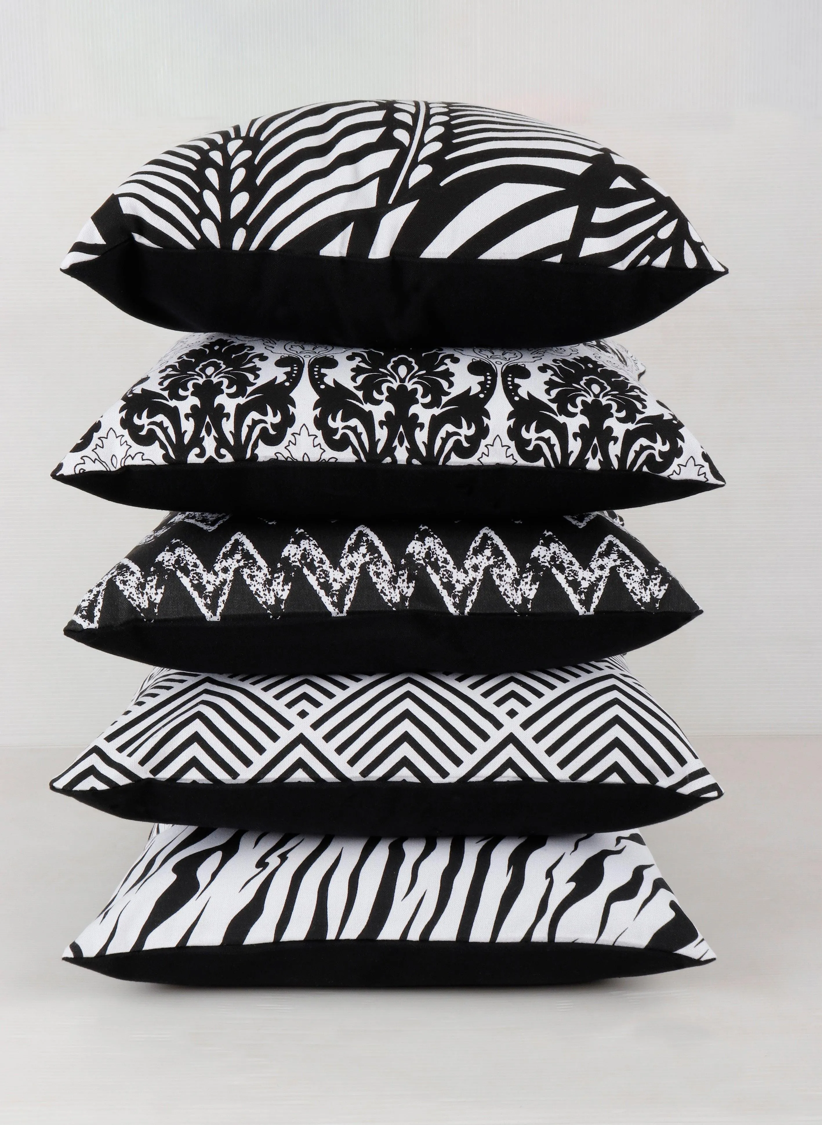 Cotton Black & White Theme Geometric Designer Cushion Covers