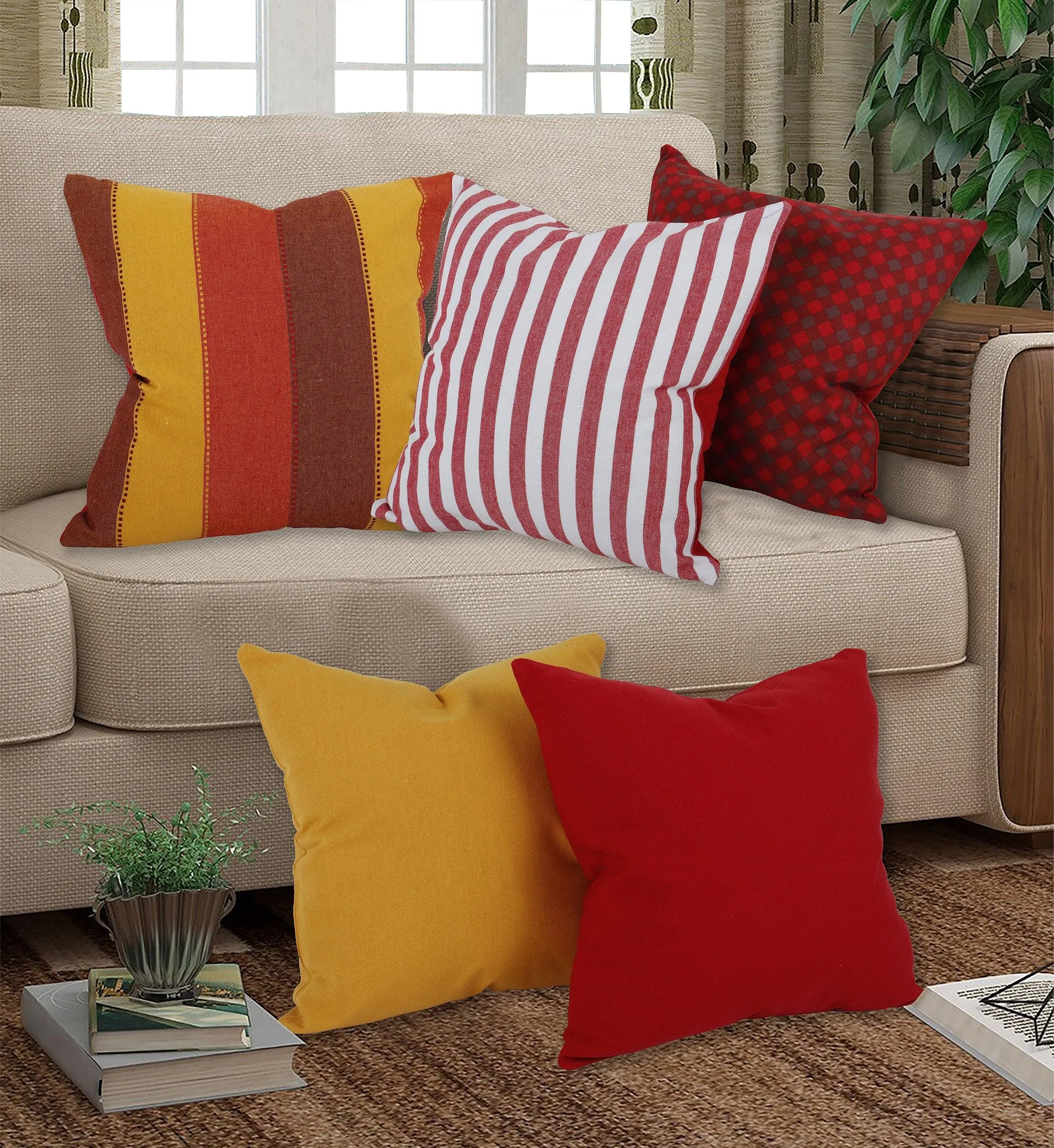 Cotton Stripe Theme Designer Cushion Covers