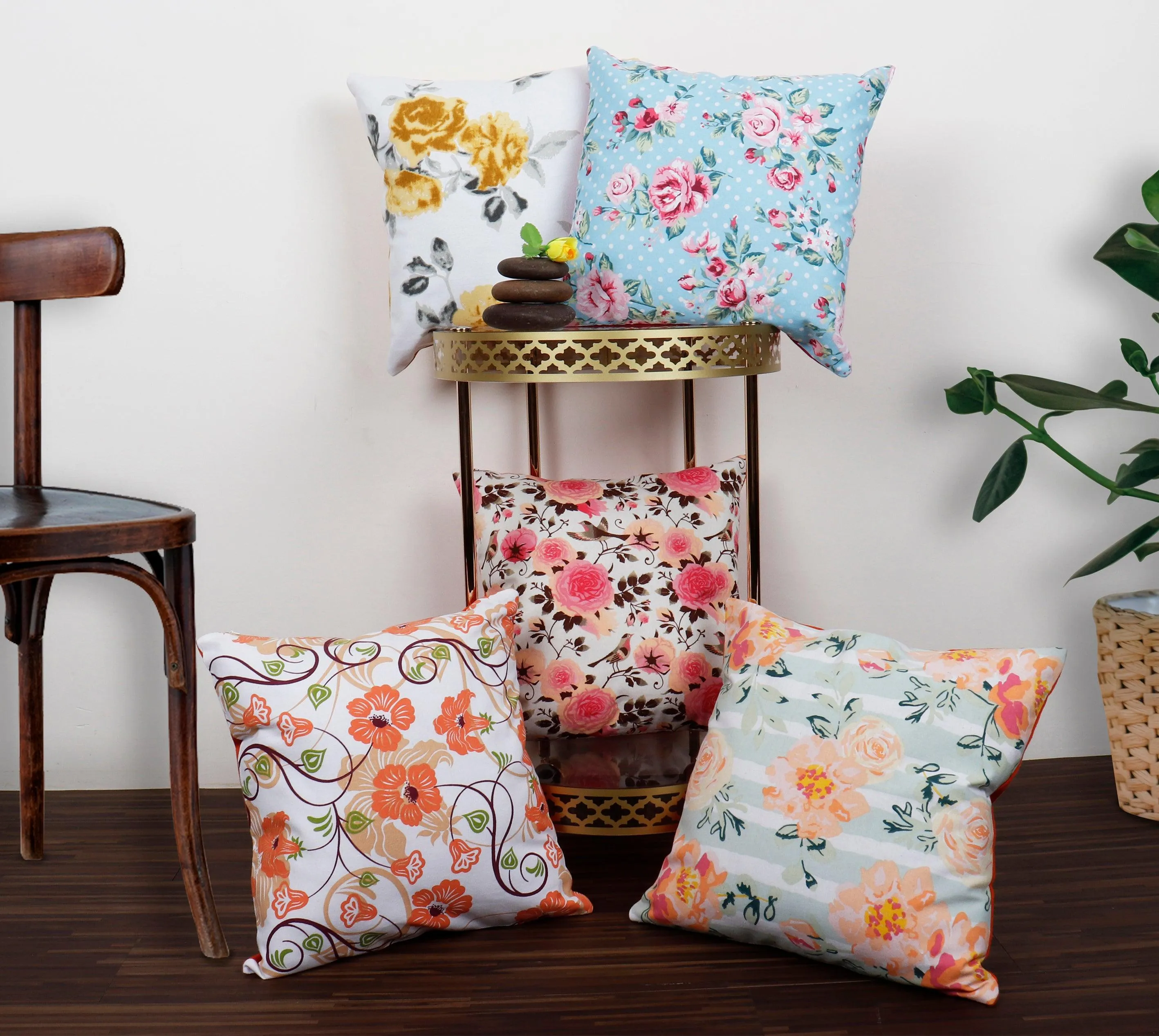 Cottton Floral Theme Designer Printed Cushion Covers