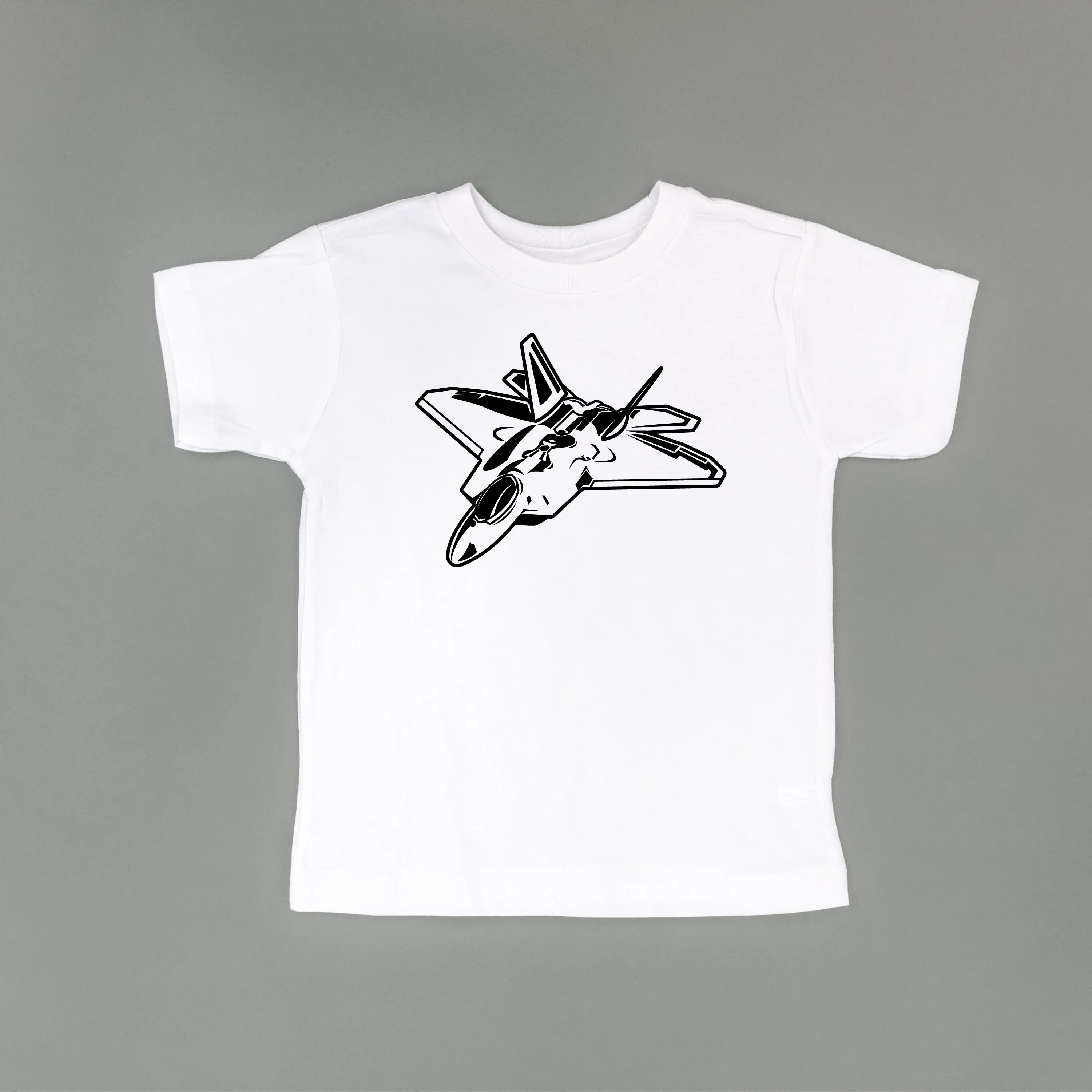 FIGHTER JET - Minimalist Design - Short Sleeve Child Shirt