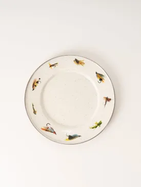 Fly Fishing Enamelware Dinner Plate