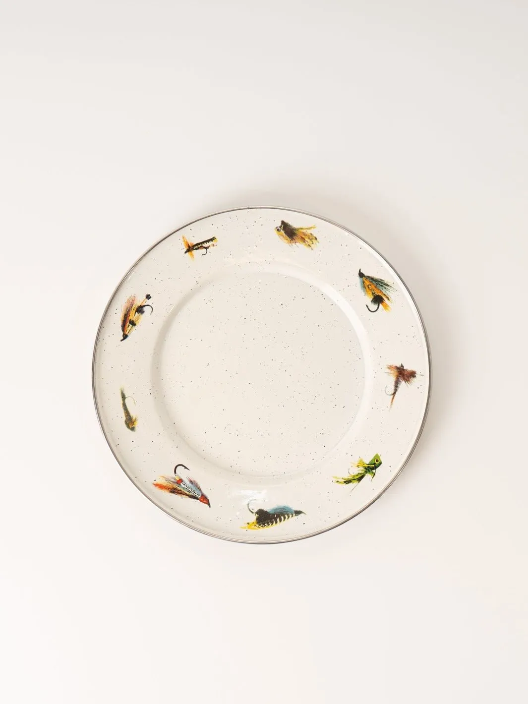 Fly Fishing Enamelware Dinner Plate