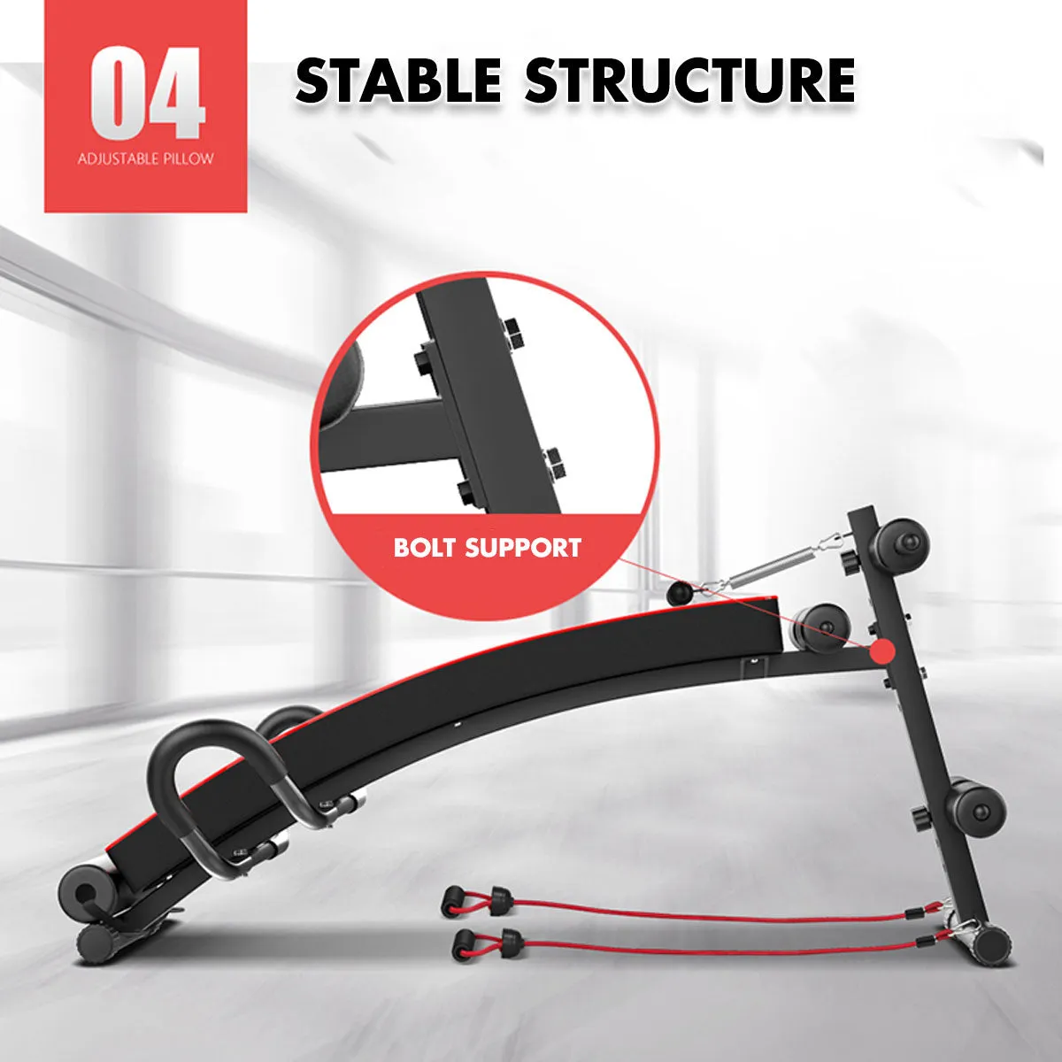 Foldable Adjustable Sit Up Abdominal Bench Press Weight Gym Ab Exercise Fitness