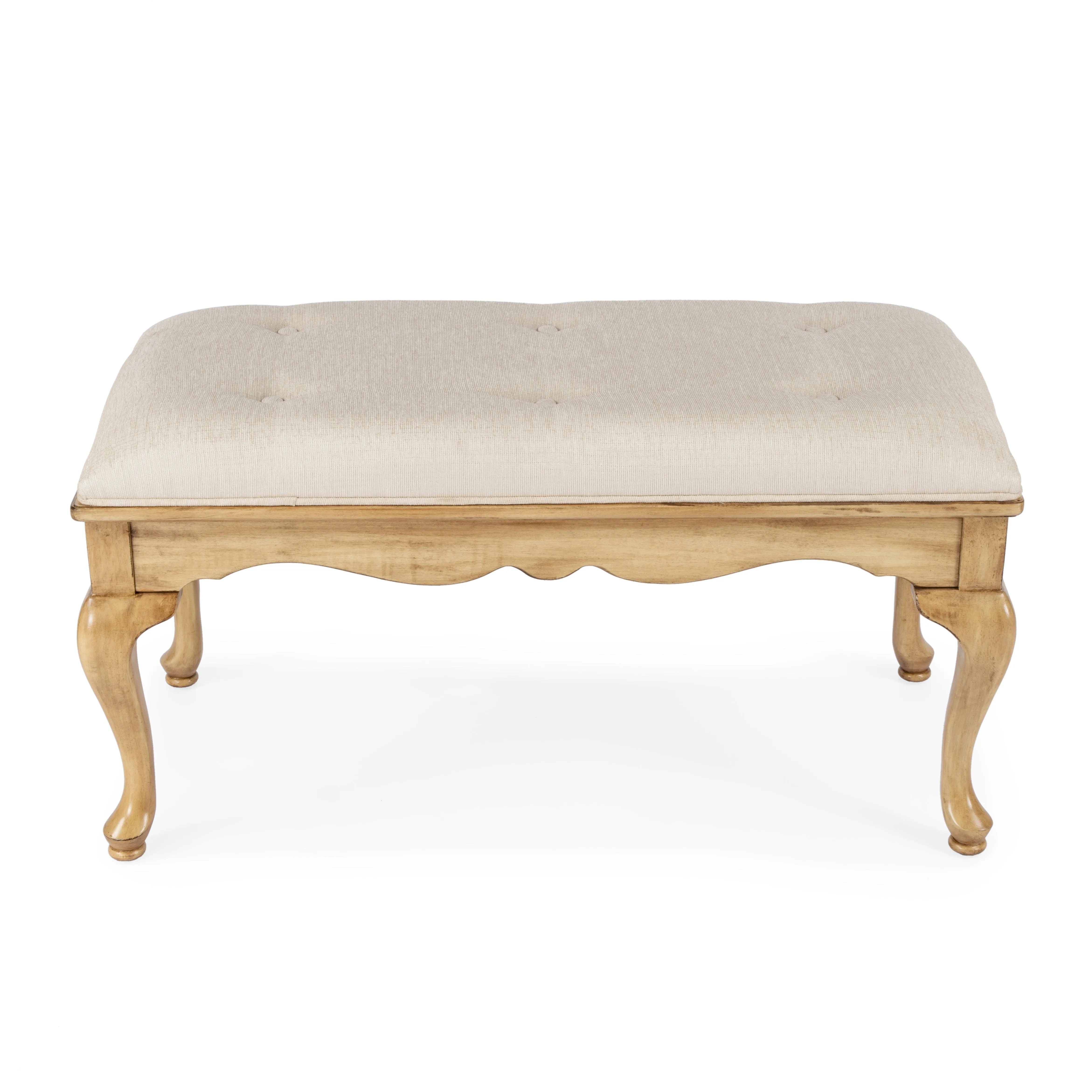 Grace Wooden 38"W Bench in Beige  3013424