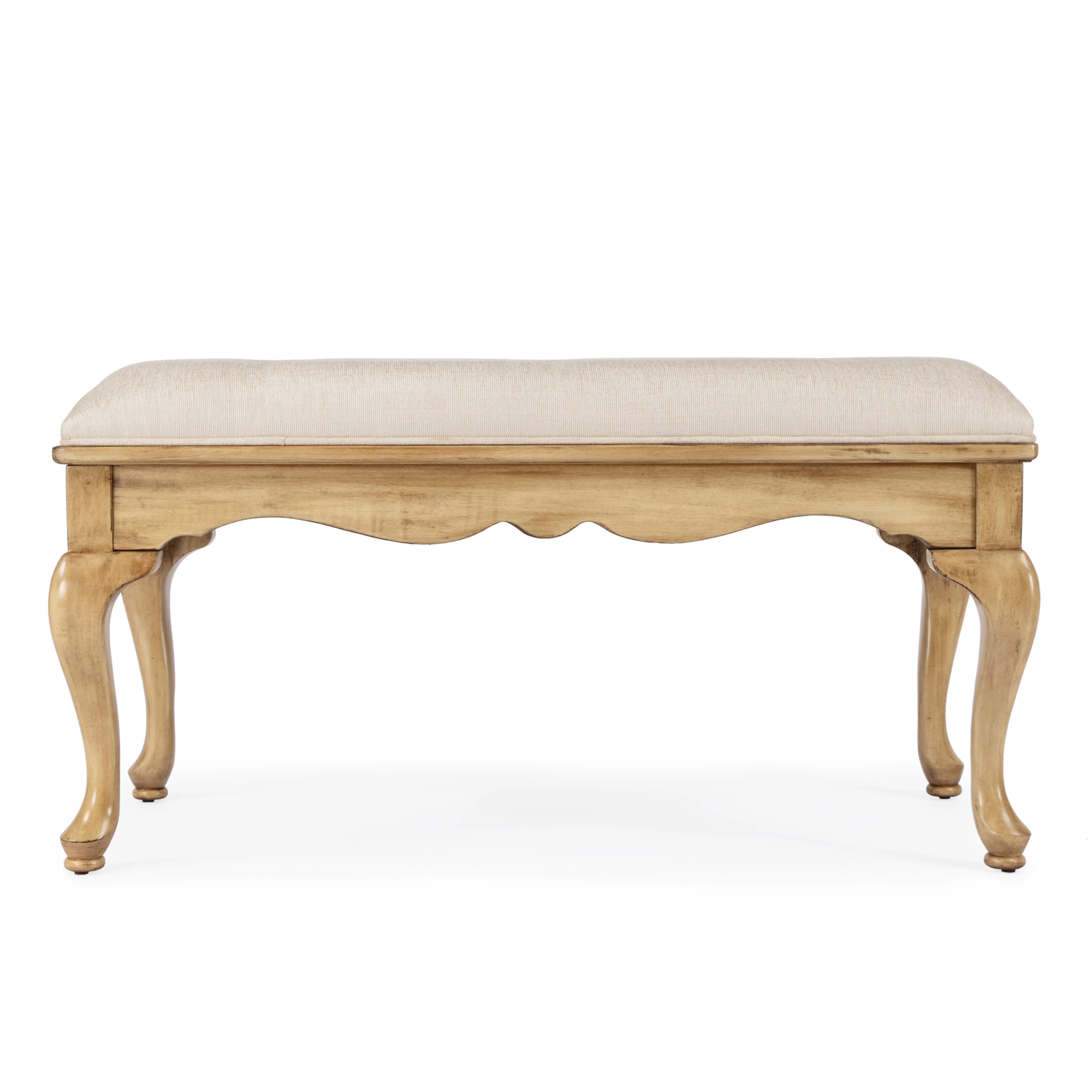 Grace Wooden 38"W Bench in Beige  3013424