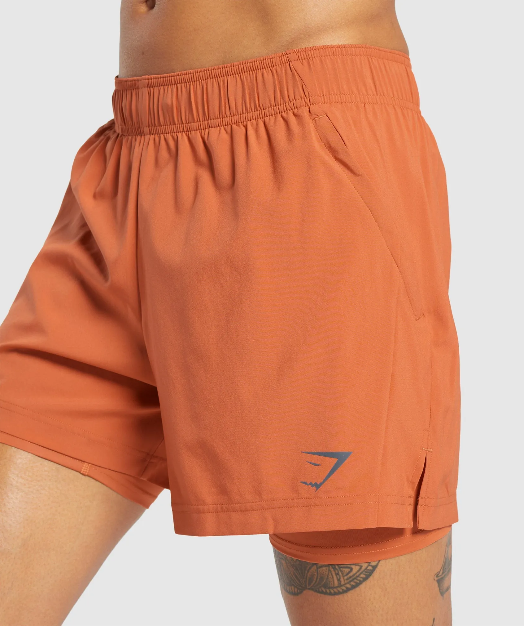 Gymshark Sport 5" 2 in 1 Shorts - Muted Orange/Muted Orange