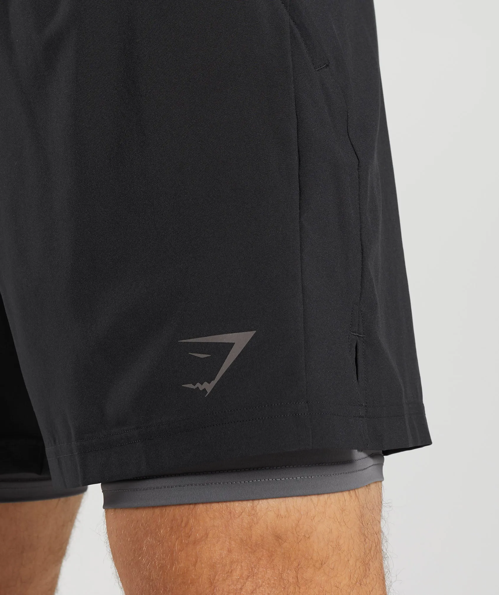 Gymshark Sport 7" 2 In 1 Shorts - Black/Silhouette Grey