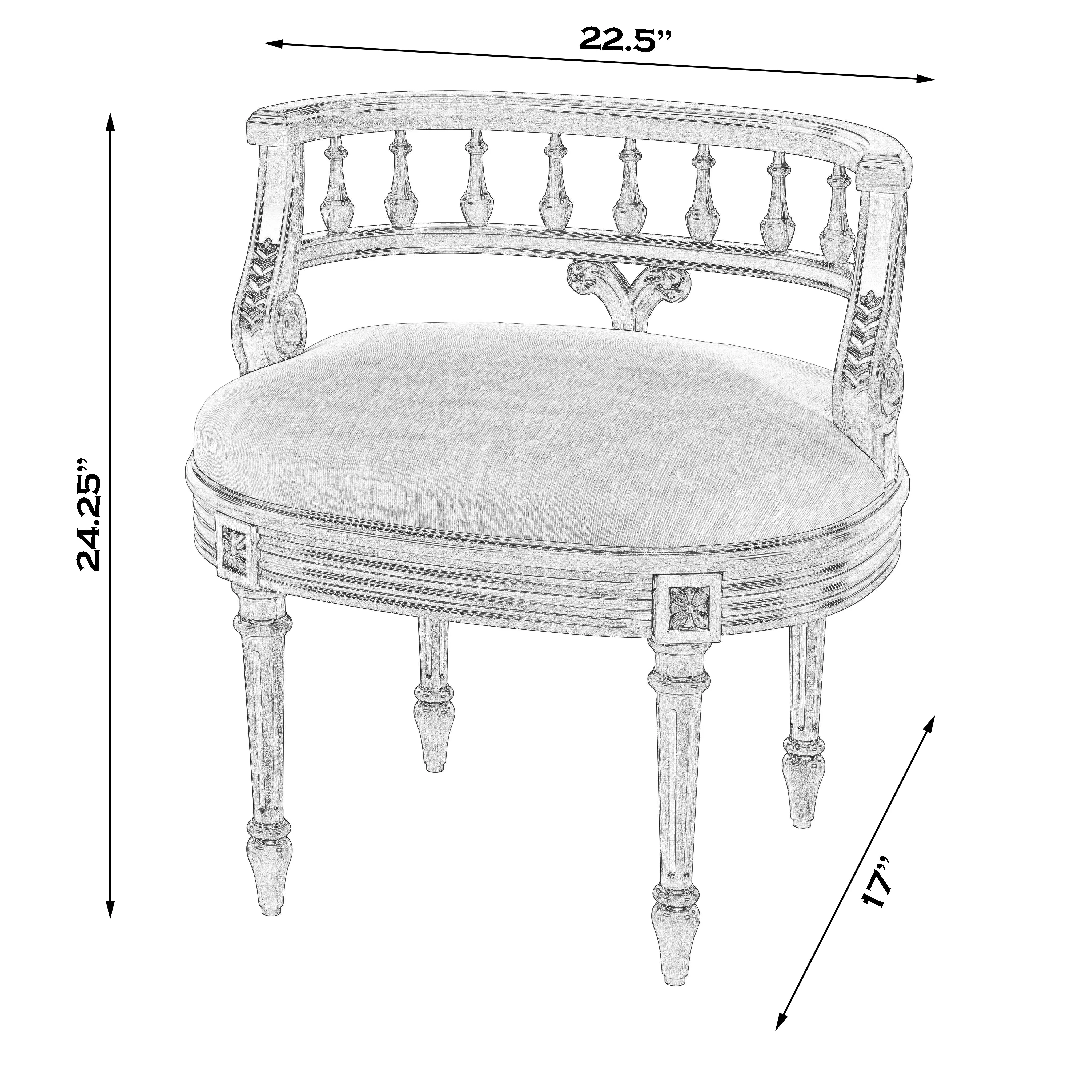 Hathaway Upholstered 22.5"W Vanity Seat in Beige  1218424