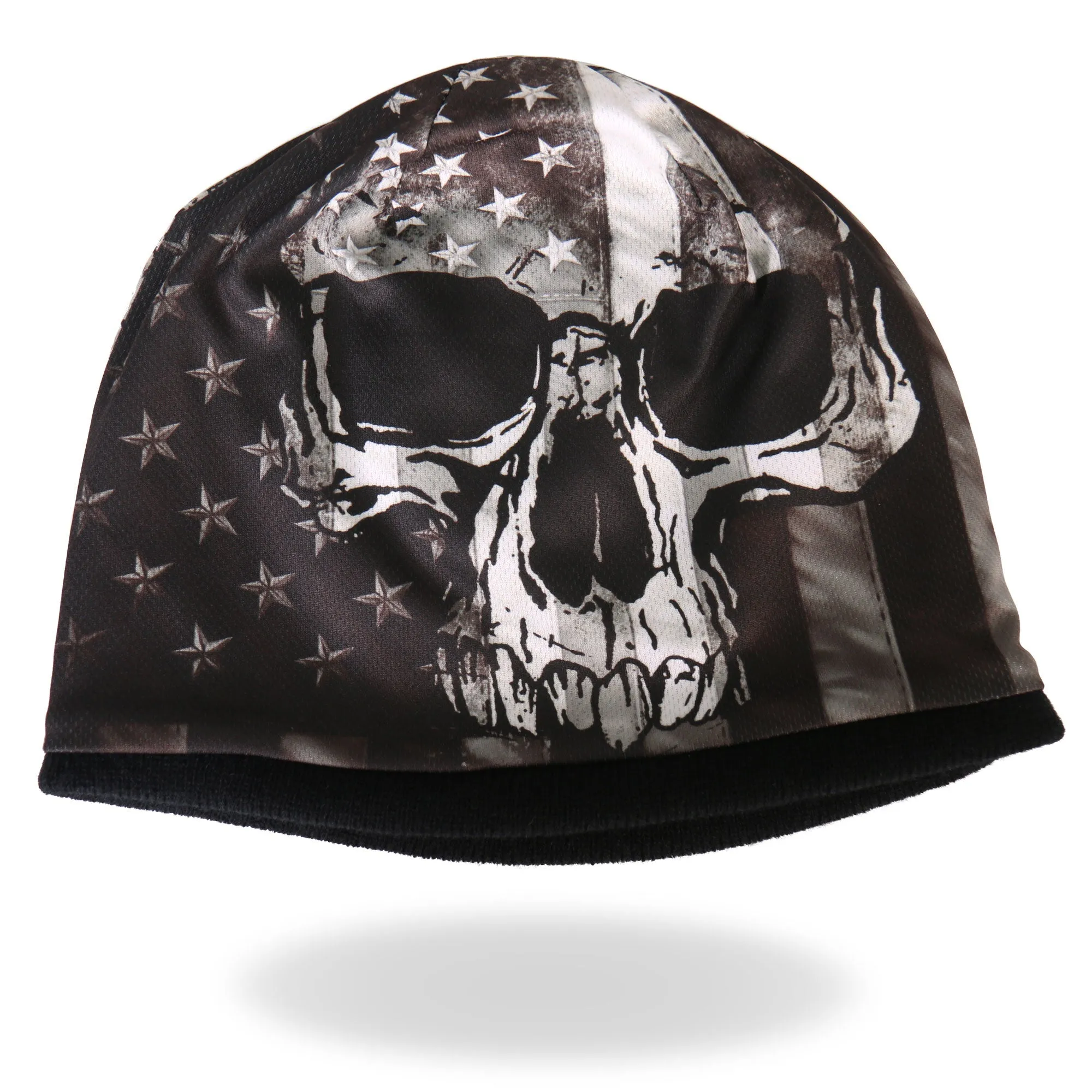 Hot Leathers KHC1033 Flag Skull Sublimated Beanie