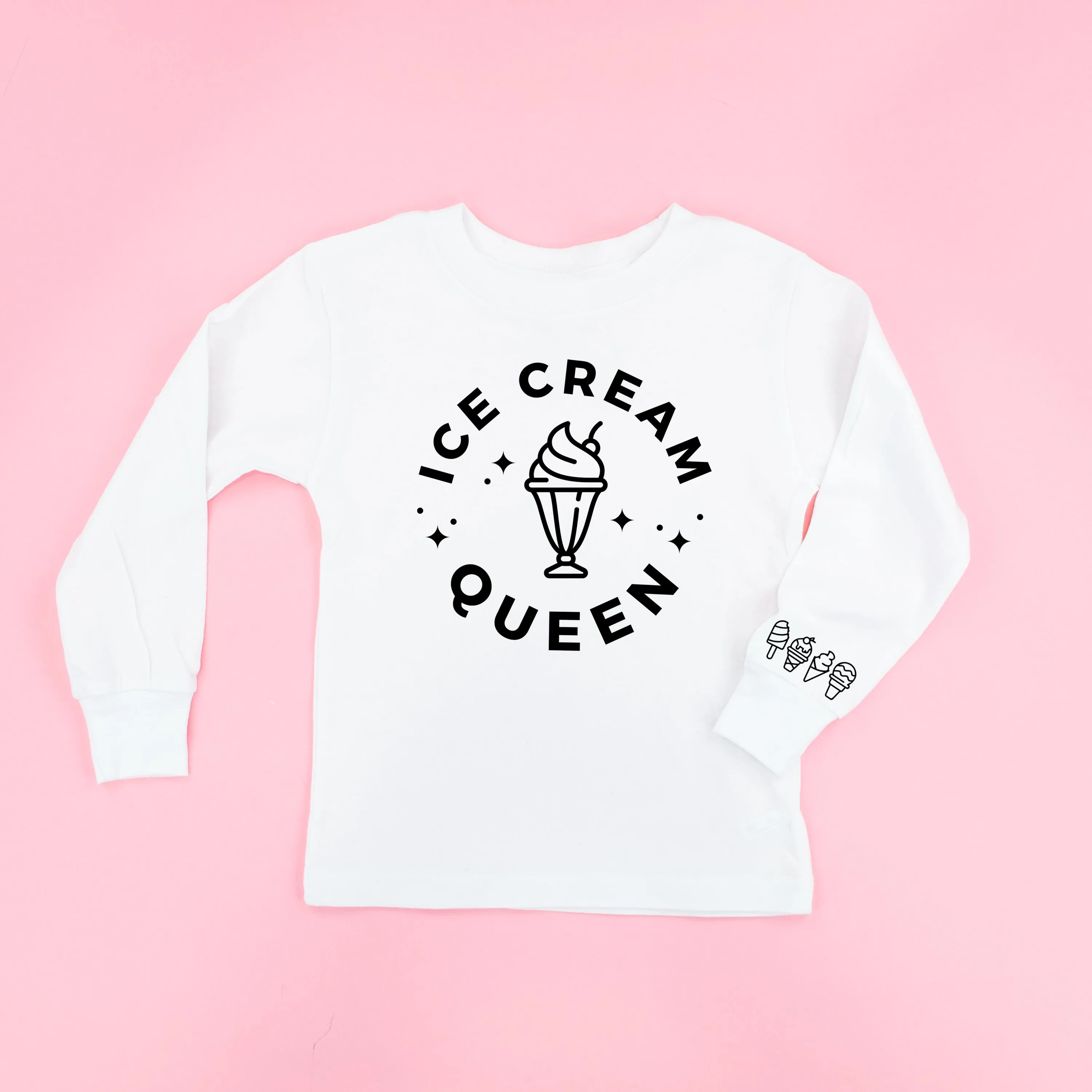 Ice Cream Queen - (Full Size) - Ice Cream Wrist Detail - Long Sleeve Child Shirt