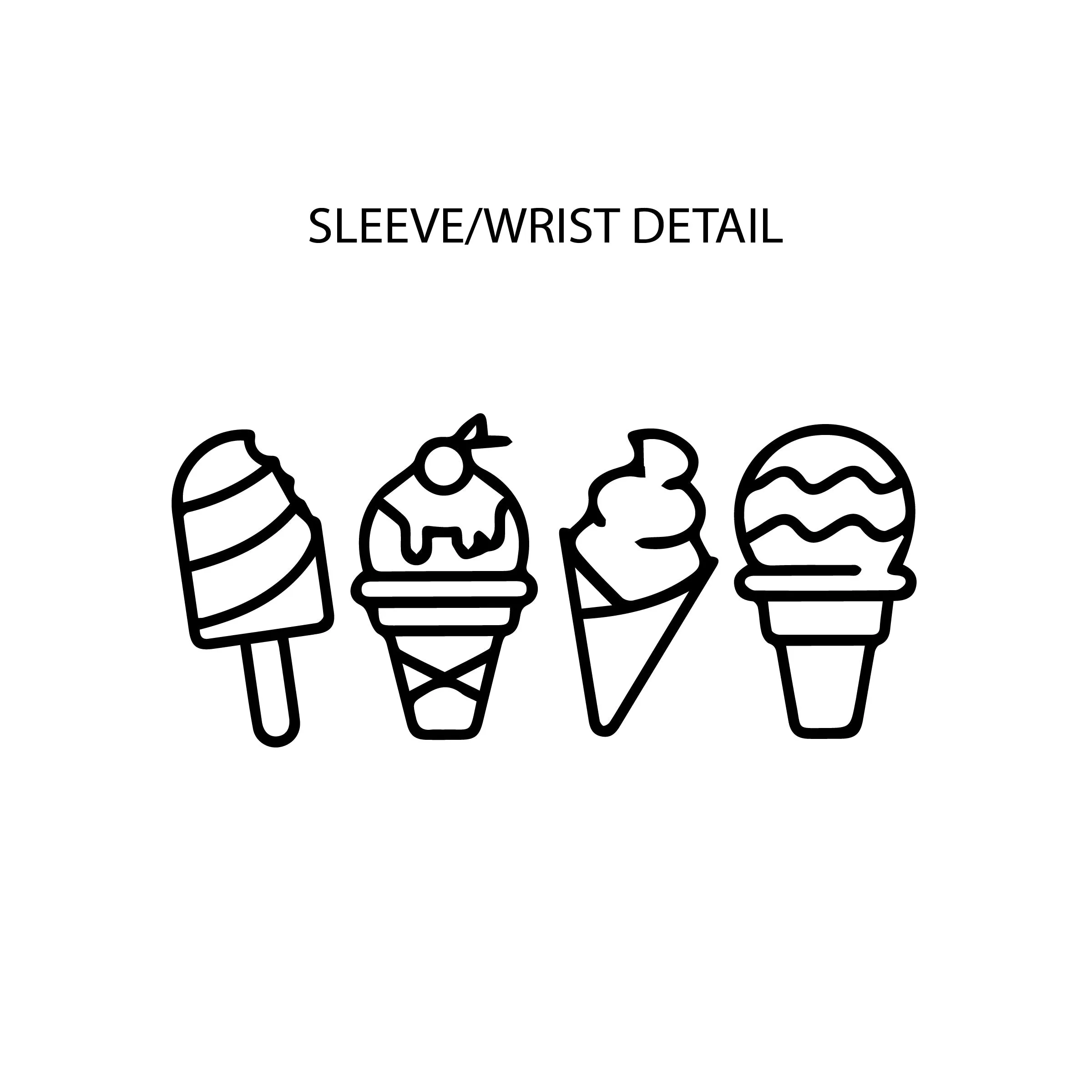 Ice Cream Queen - (Full Size) - Ice Cream Wrist Detail - Long Sleeve Child Shirt