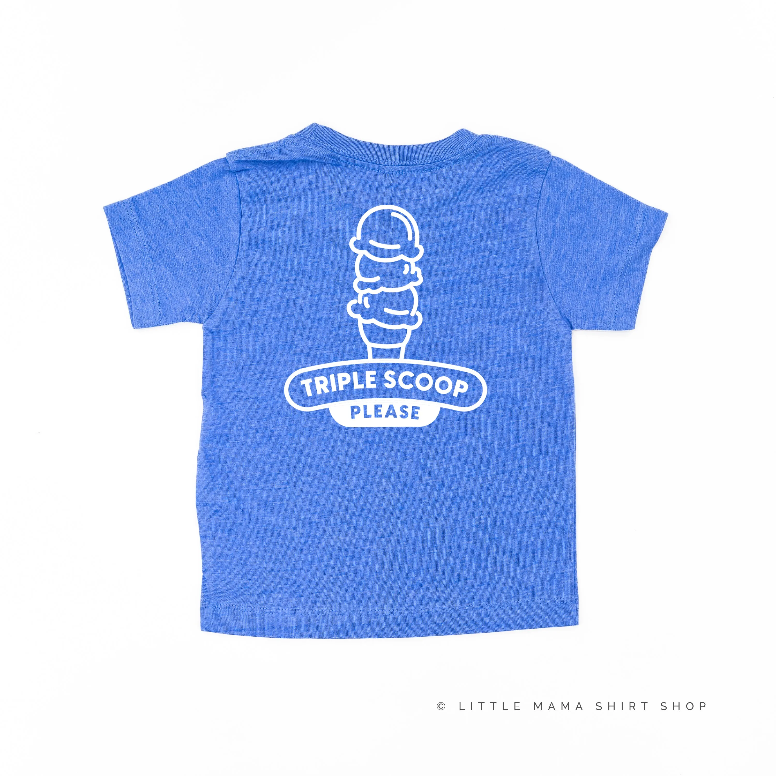 Ice Cream Truck - Triple Scoop on Back - Short Sleeve Child Shirt