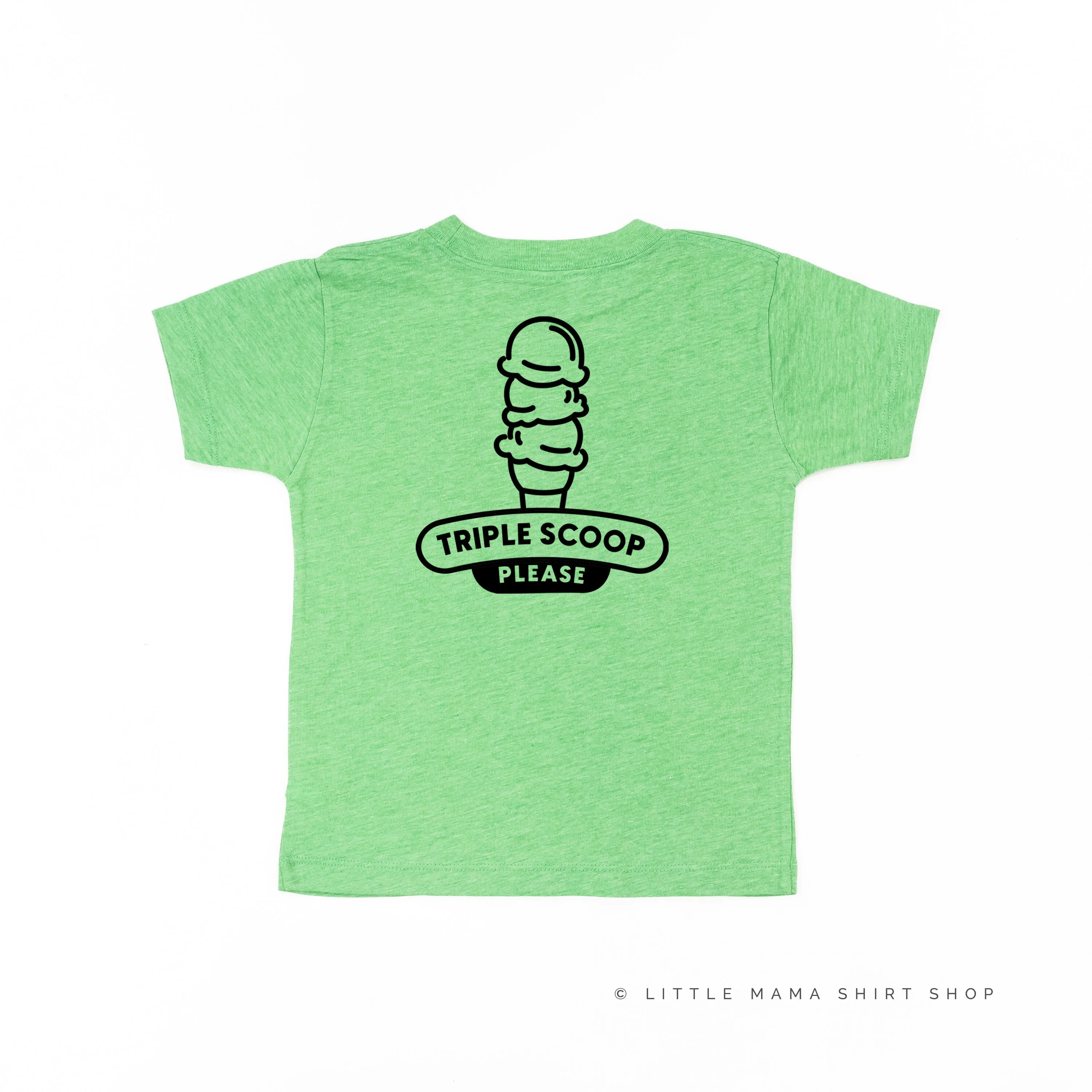 Ice Cream Truck - Triple Scoop on Back - Short Sleeve Child Shirt