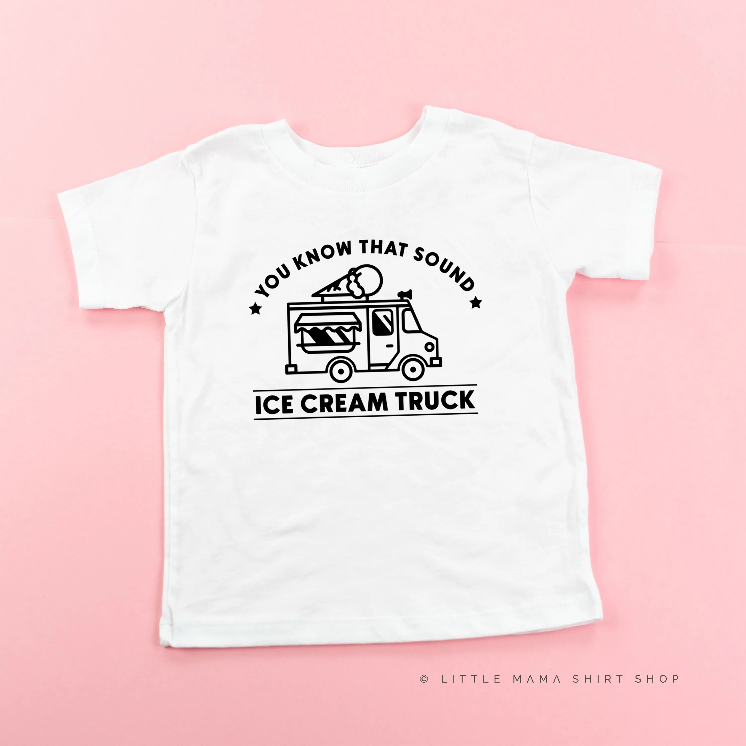 Ice Cream Truck - Triple Scoop on Back - Short Sleeve Child Shirt