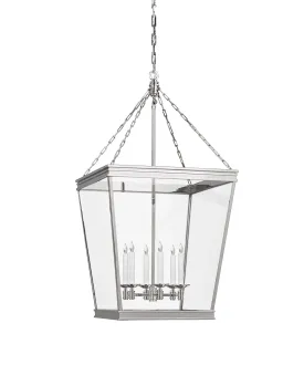 Medium Launceton Hanging Lantern, Polished Nickel