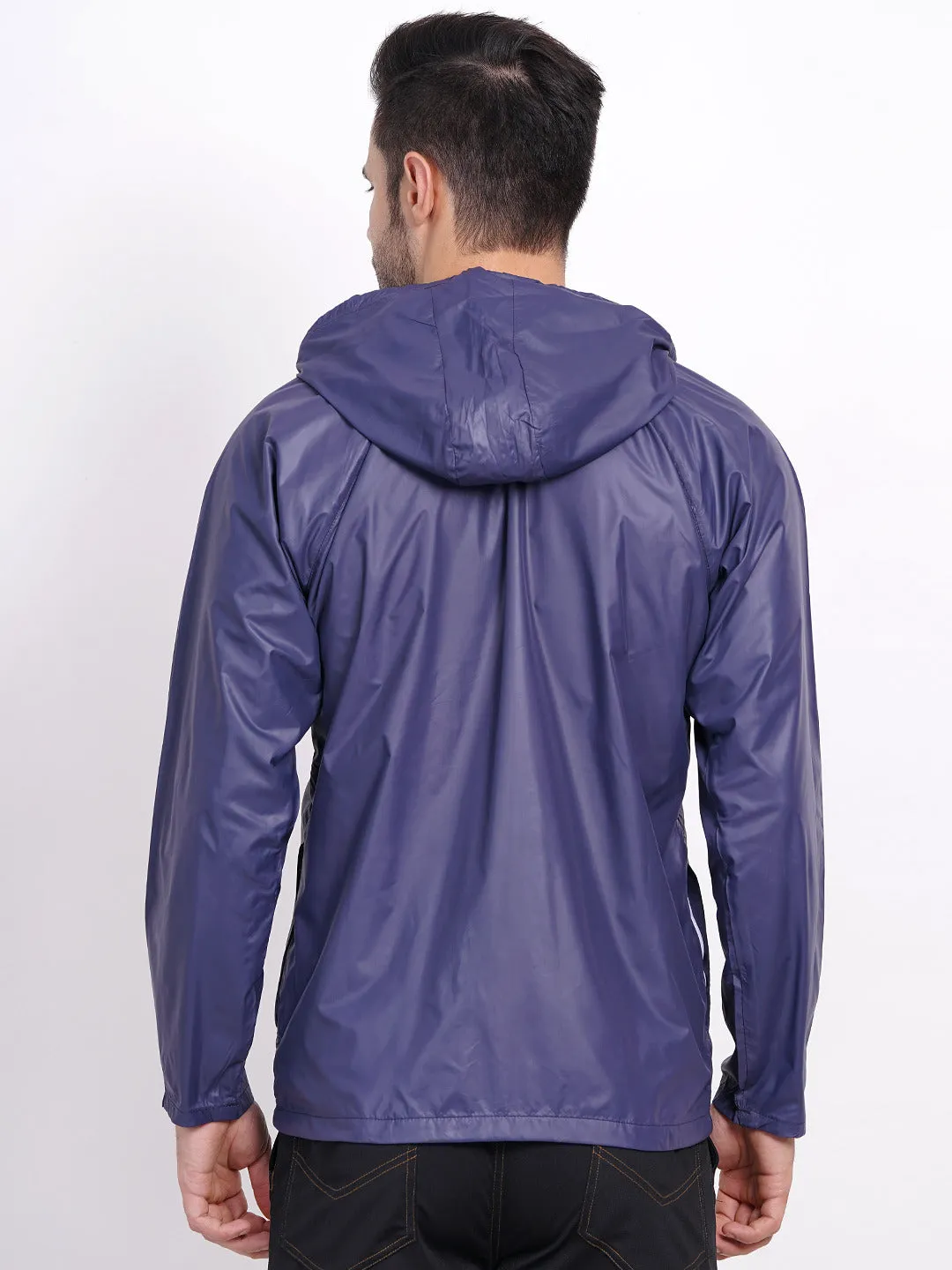 Men's wind resistant jacket with hood