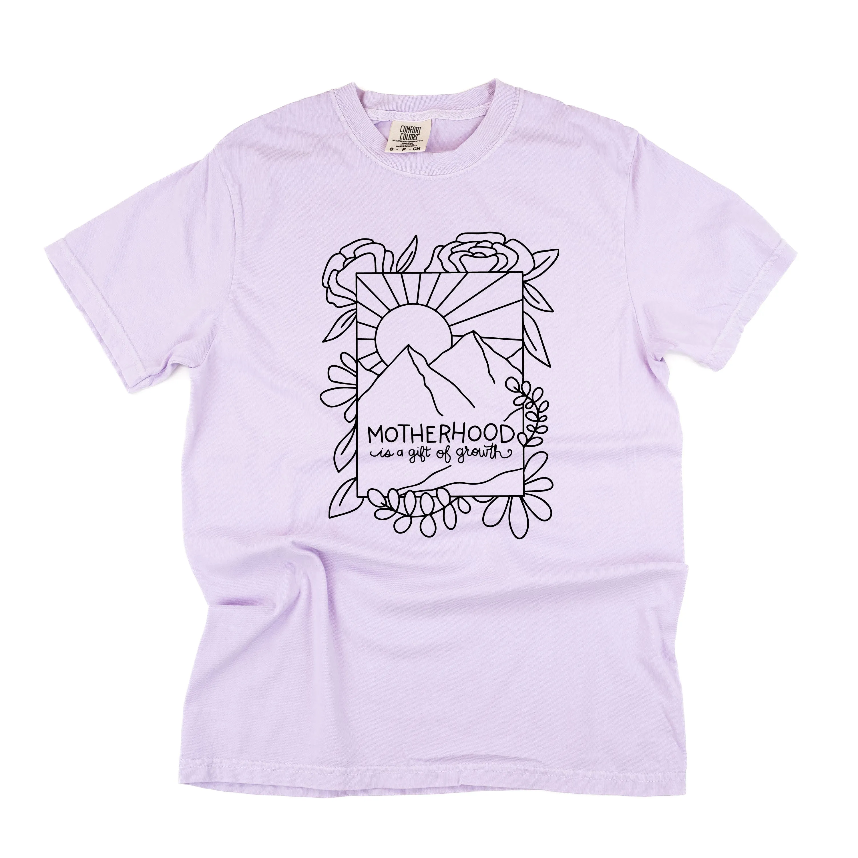 Motherhood is a Gift of Growth - Design a Shirt Drawing Contest Winner - SHORT SLEEVE COMFORT COLORS TEE