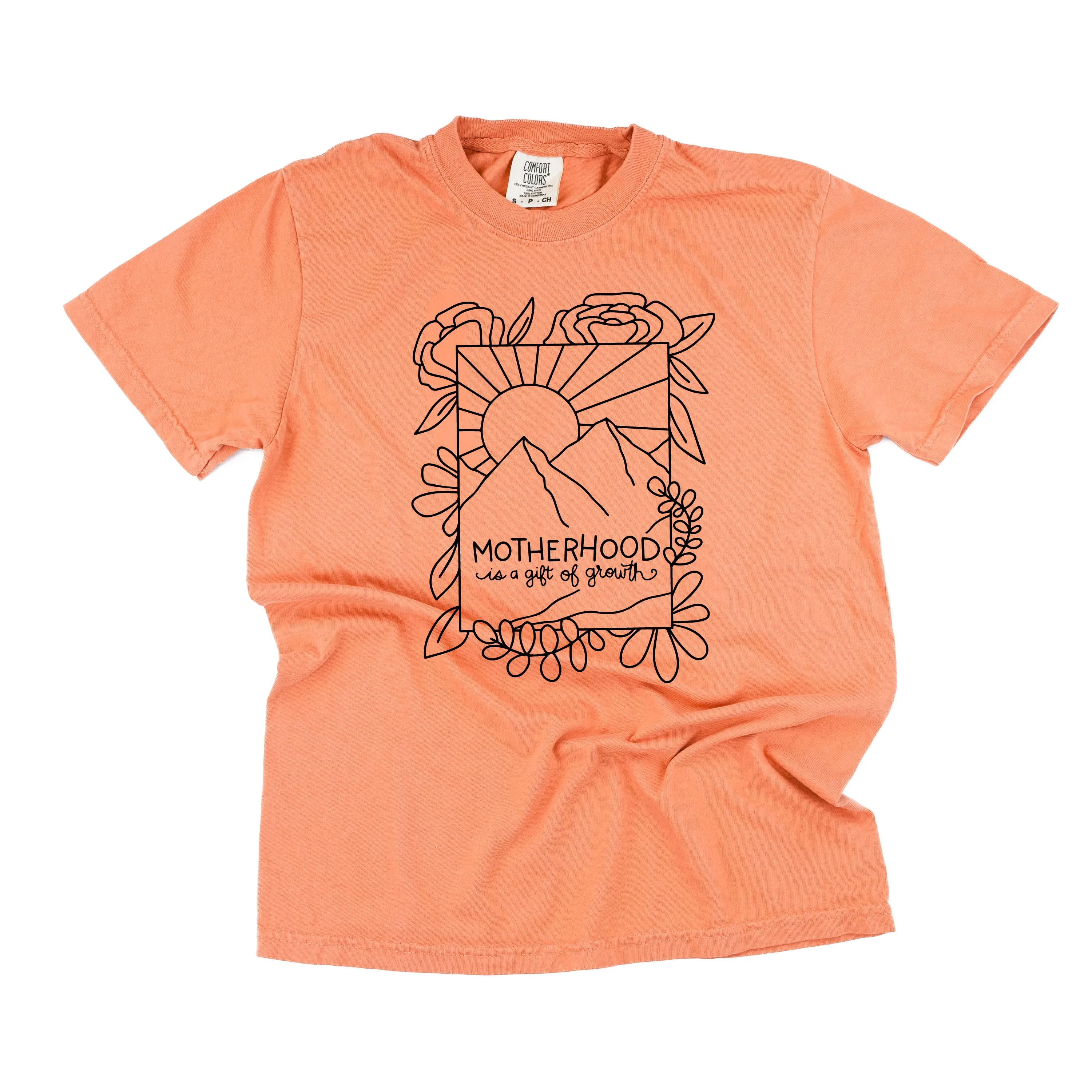 Motherhood is a Gift of Growth - Design a Shirt Drawing Contest Winner - SHORT SLEEVE COMFORT COLORS TEE