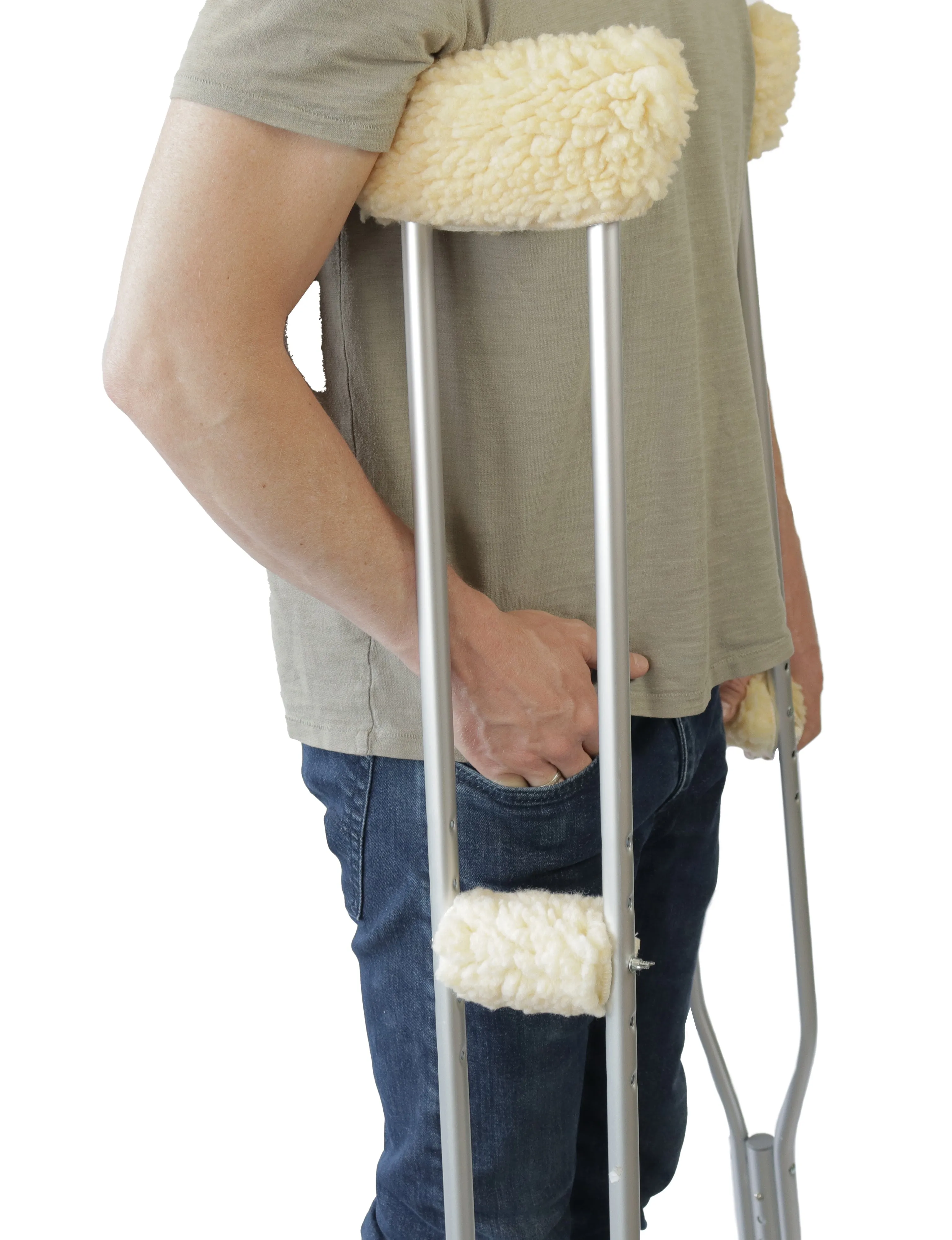 Natural Medical Classic Sheepskin Crutch Covers-4-Piece