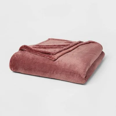 New - Full/Queen Microplush Bed Blanket Berry - Threshold