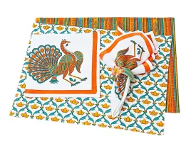 Peacock Dance & Orange Lotus Placemats and Napkins