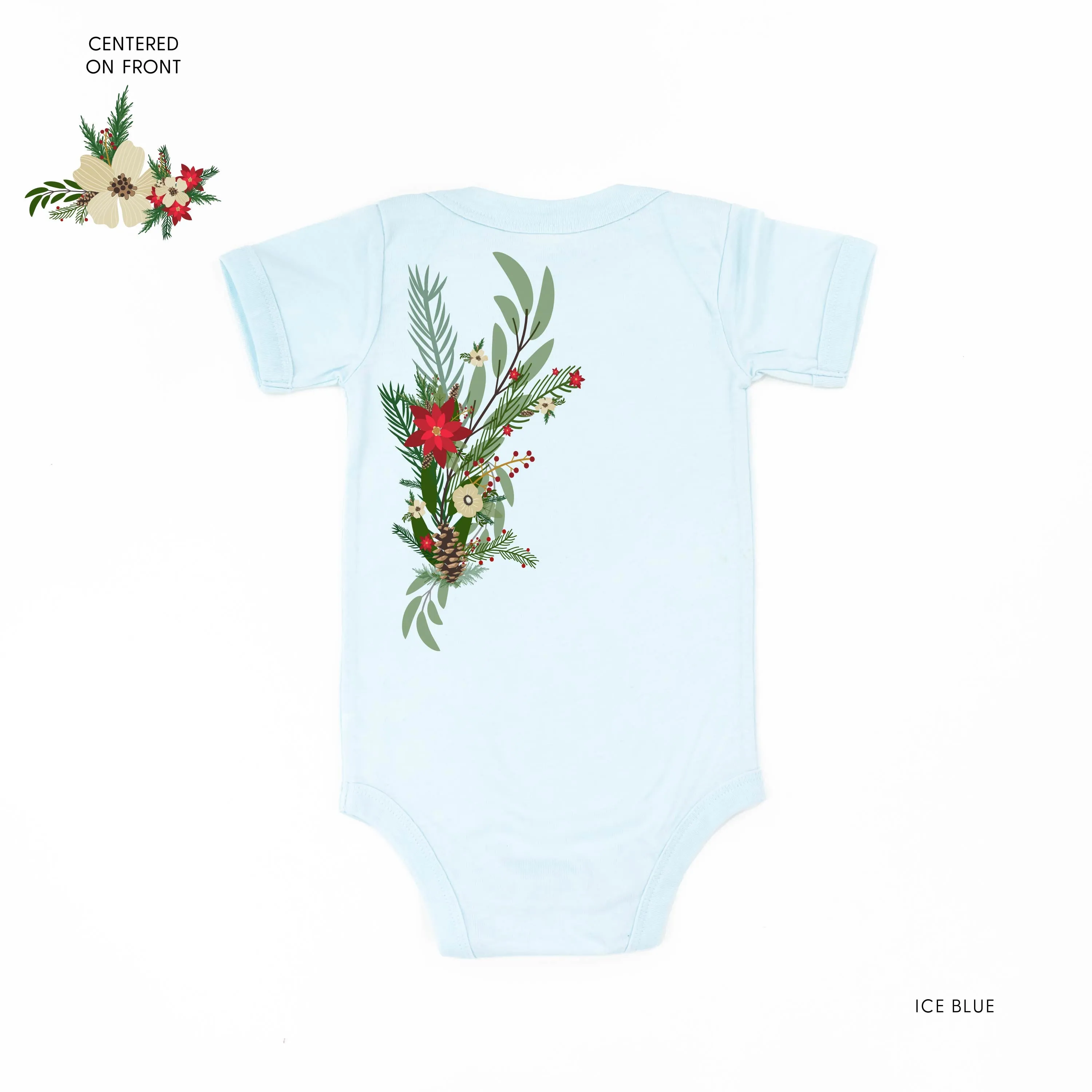 Poinsettia & Winter Flower Cascade (centered & b) - Child Tee