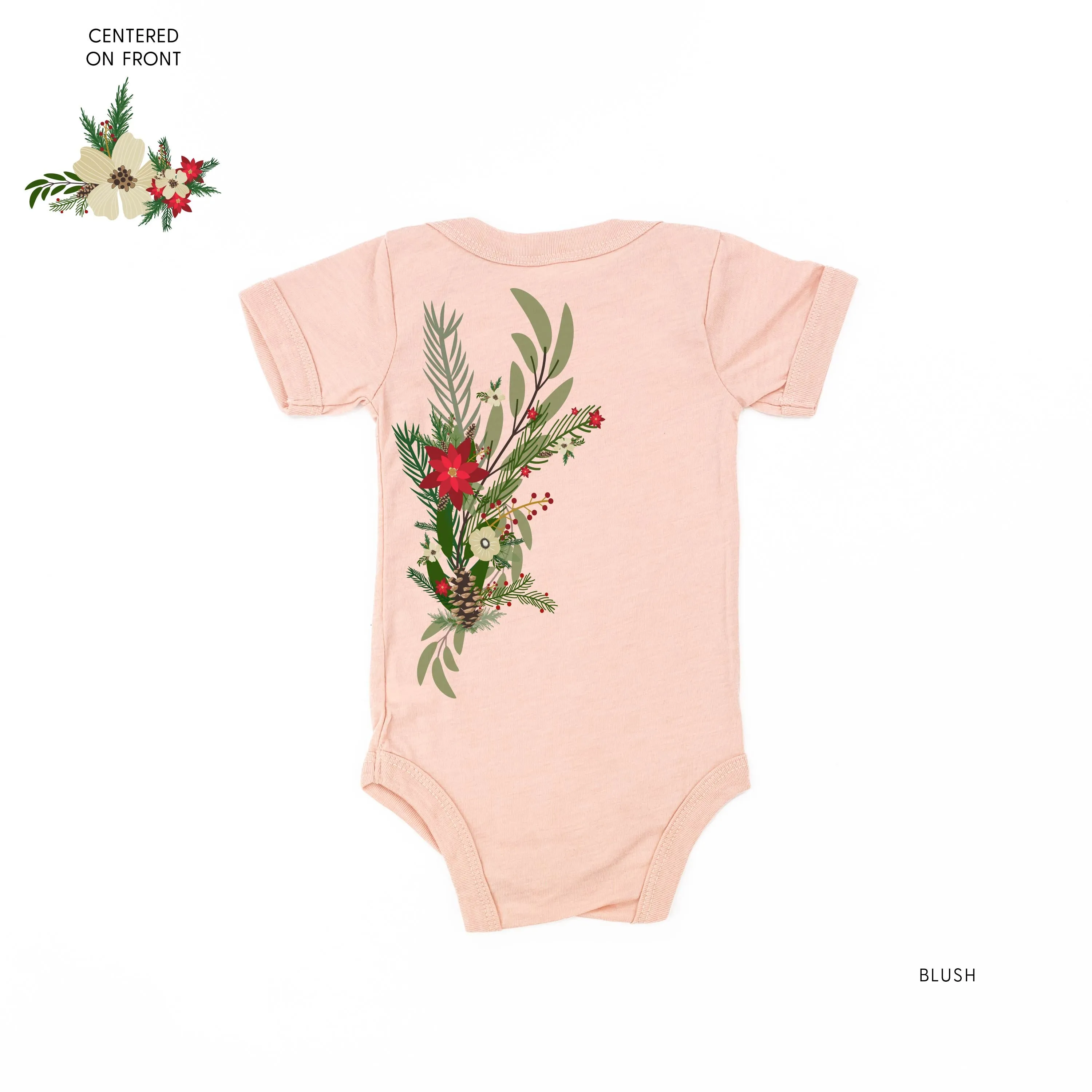 Poinsettia & Winter Flower Cascade (centered & b) - Child Tee