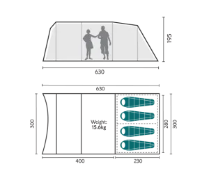 Royal Welford 4 Person Tent with Free Footprint and Carpet