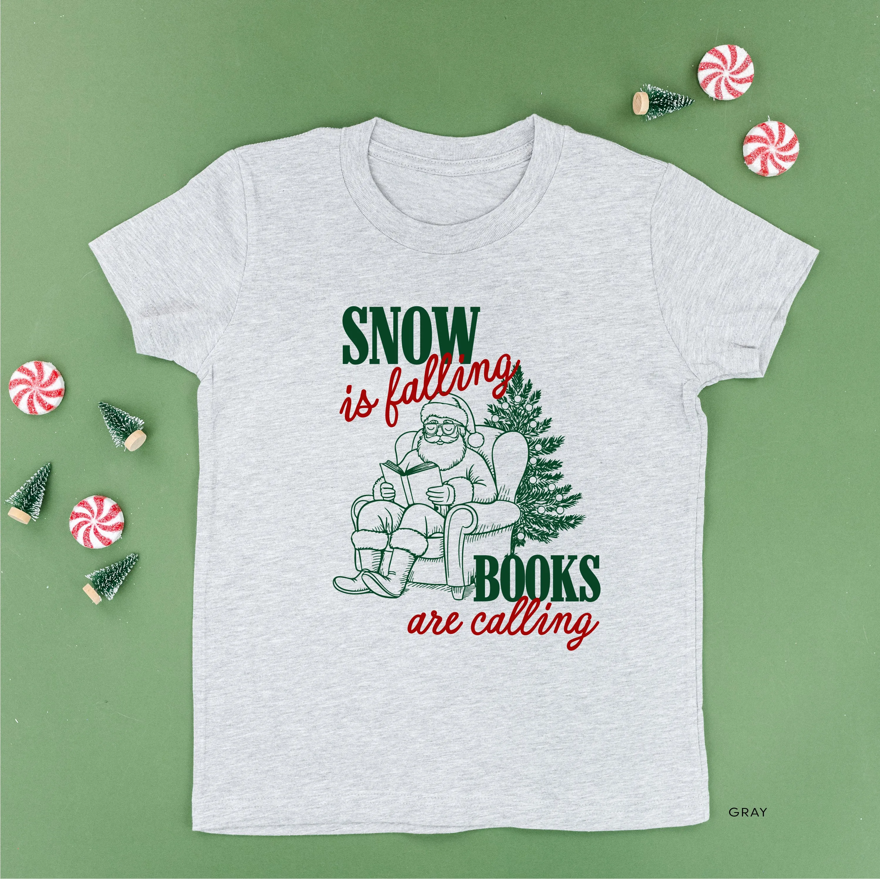 Snow Is Falling Books Are Calling - Child Tee