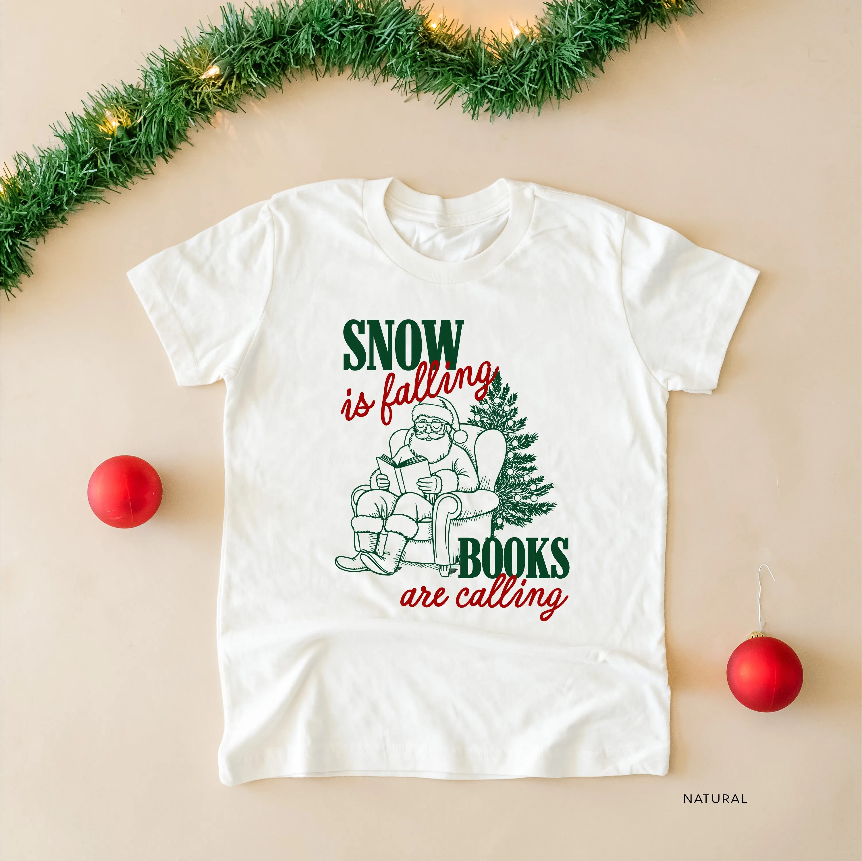 Snow Is Falling Books Are Calling - Child Tee