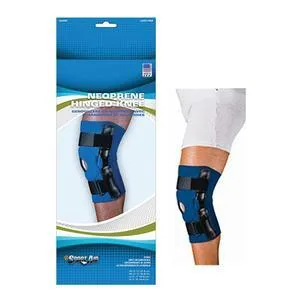 Sportaid Hinged Knee Brace with Open Patella, Neoprene, Blue, X-Large