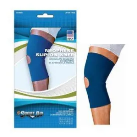 Sportaid Neoprene Slip-On Knee Brace, Open Patella, Blue, Medium, 14" - 15"