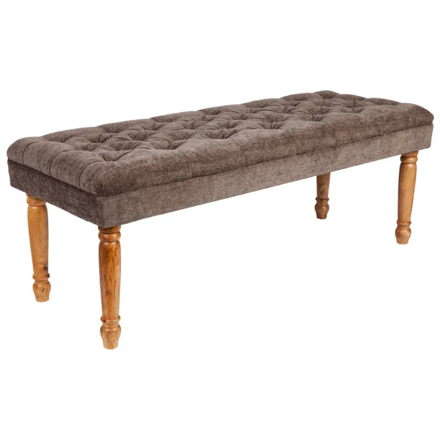 Stanley Grey Entryway Upholstered Cushioned Bench Seat - 125 Cm