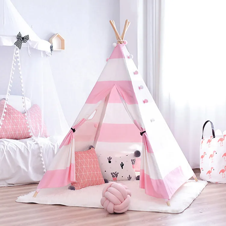 Teepee Tent | Bold Stripe Pink