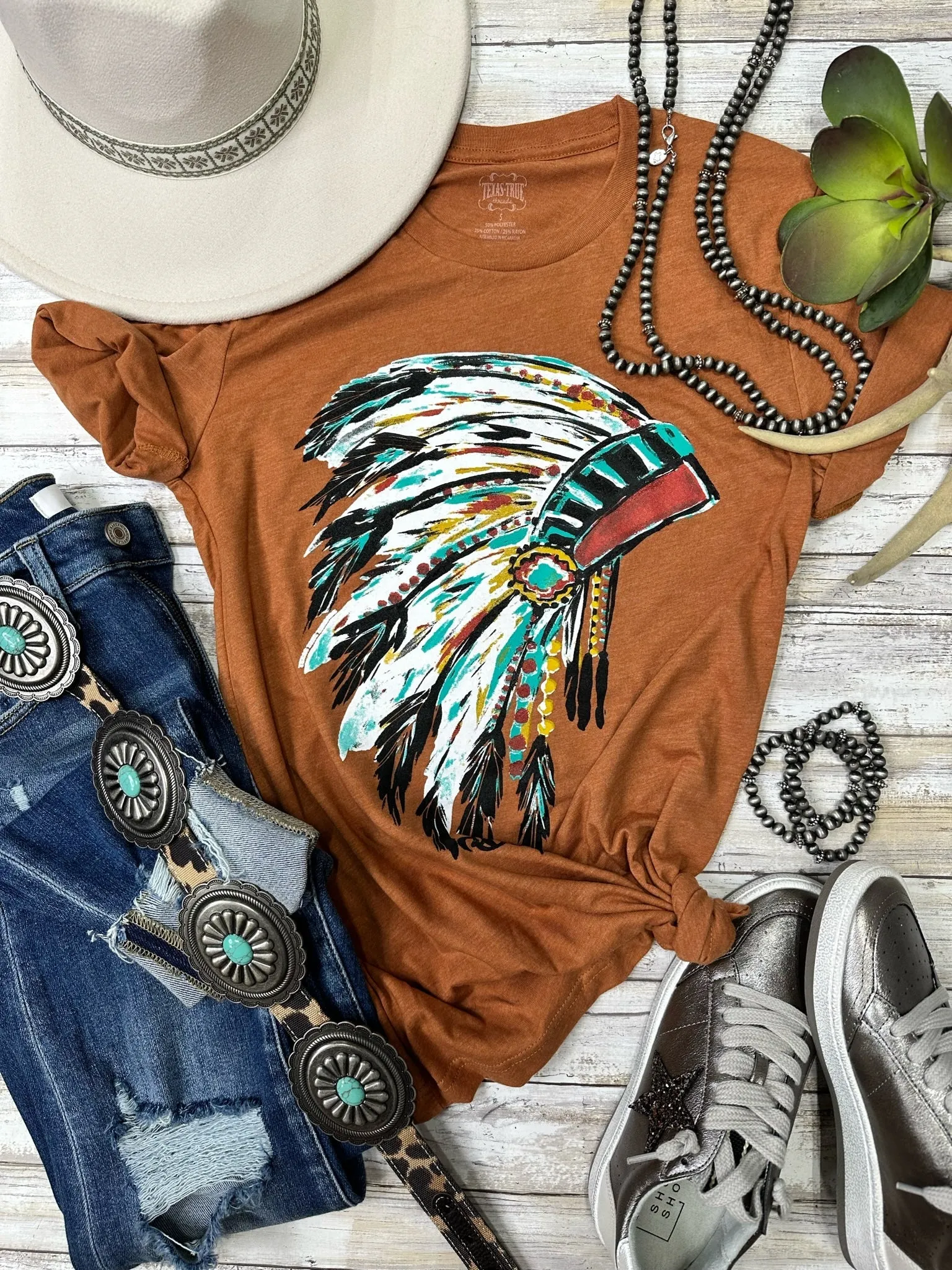 Texas True Threads Callie Ann Stelter Watercolor Headdress Tee