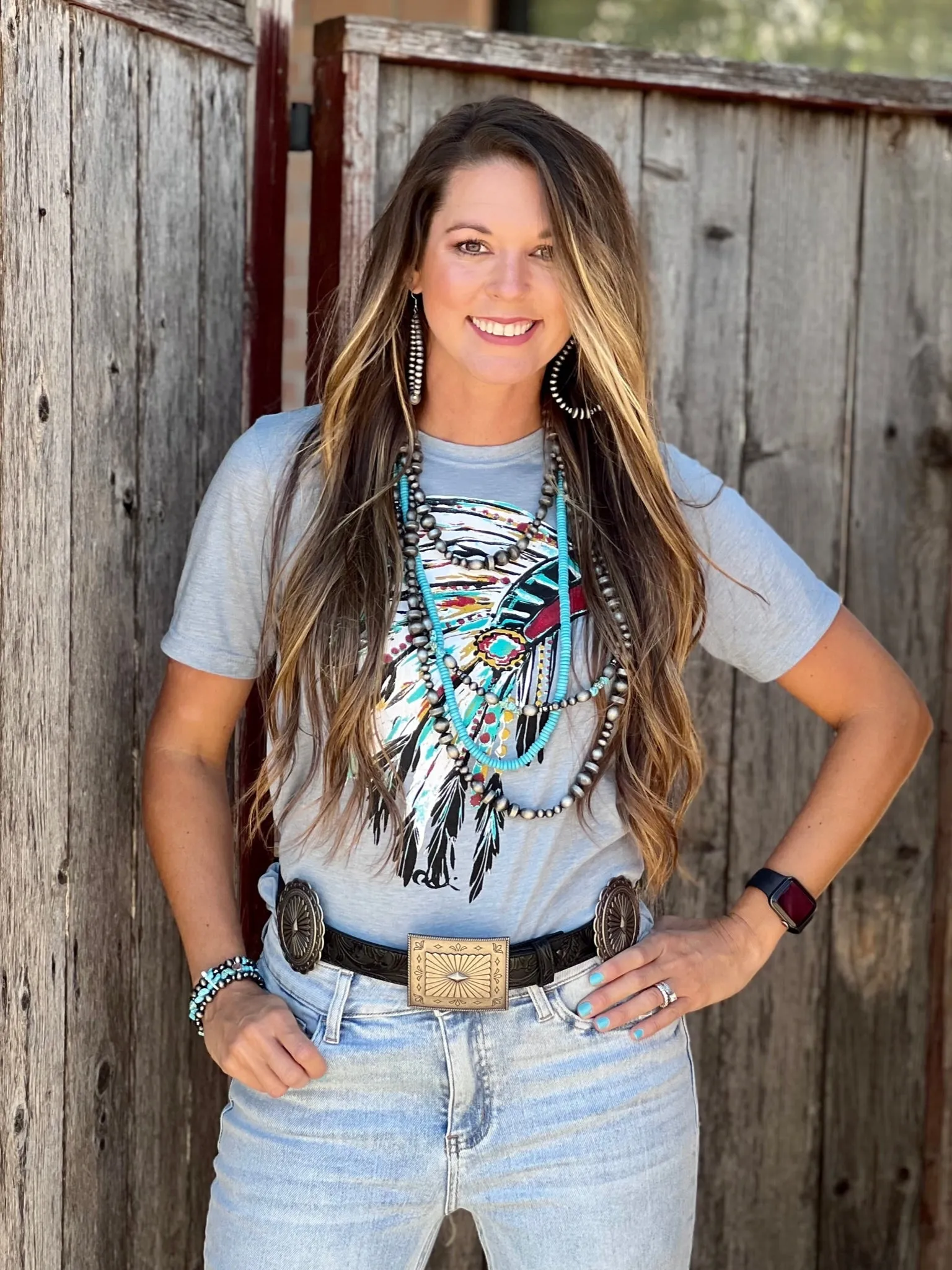 Texas True Threads Callie Ann Stelter Watercolor Headdress Tee